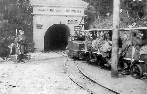 Узкоколейная железная дорога, проходящая через туннель