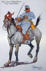 «Новая полевая униформа почти не видима!» Гауптман пехоты общей армии в походном обмундировании после 1908 года.