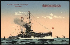 Императорский оттоманский дредноут "Решадие" (турецкая открытка)