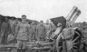 Расчет 15-см полевой гаубицы М.14/16 (Южный фронт, 9.03.1916)