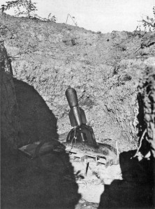 Легкий гранатомет на позиции (Фронт на Изонцо, 1917 г.)