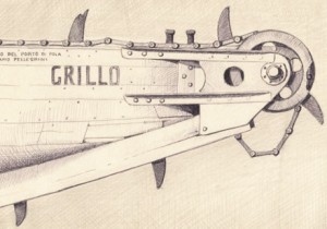 Гусеничный механизм катера типа «Грилло», использовавшийся для преодоления защитных заграждений перед входом в гавань Полы