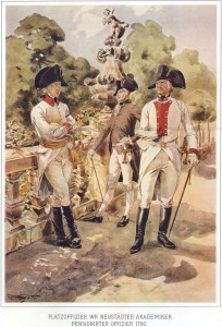 Платц-офицер, учащийся Академии в Винер-Нойштадт и офицер-пенсионер (1790)