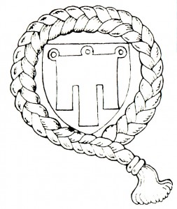 Еще один вариант изображения «Ордена Косы» в средневековой геральдике, когда гербовая фигура помещалась в знак ордена