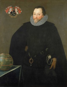 Маркус Герартс (Младший) «Сэр Фрэнсис Дрейк с "Драгоценным кулоном Дрейка" на поясе» (1591)