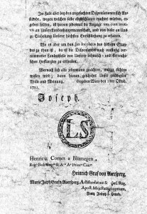 Последняя, пятая, страница «Эдикта о веротерпимости» (1781)