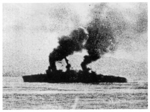 Тонущий броненосный крейсер «Guiseppe Garibaldi»