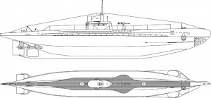 Проектное изображение подводных лодок типа UB II