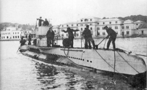 SMU-29 швартуется к пристани острова Бриония