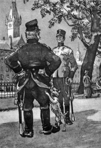 Полковник Циллергут и поручик Лукаш (иллюстрация Михаила Семенова к «Похождениям бравого солдата Швейка»)