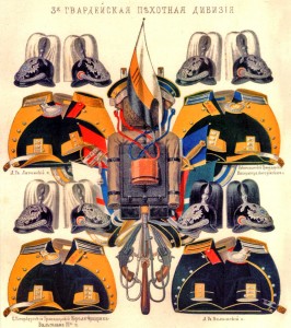 Формы 3-й Гвардейской пехотной дивизии. 1875 г.