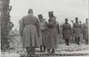 Его Величество император Карл инспектирует 58-ю пехотную дивизию в Онтаньяно (12.11.1917)