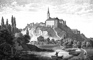 Замок Уйлак в конце XVII века и в XIX веке (после перестроек и дополнений, сделанных семьёй Одескальчи в XVIII веке)