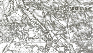 Фельдшанці причілка Миколаїв на австрійській карті 1879 р.