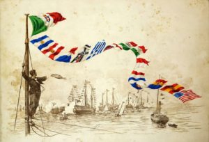 Плакат присвячений міжнародному військово-морському параду в Генуї