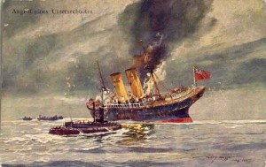 Потопление британского лайнера немецкой подводной лодкой на Средиземном море (1915 г.)