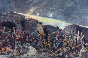 Ночная вылазка гранизона (в том числе венгерского гонведа) форта Сидличка крепости Пшемысля, в результате которой в течении трех часов были отбиты все атаки русских (октябрь 1914 г.)