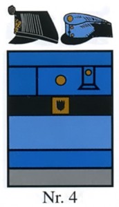 Цвета полкового парадного обмундирования (приборный цвет небесно-голубой (himmelblau), приборный металл желтый)