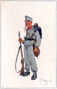 Ефрейтор пехотного полка общей армии в полевом обмундировании после 1908 года