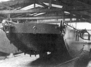 «Преодолевающий» торпедный катер Mb.164 на крытом стапеле верфи Фр. Эппеля в Вене, октябрь 1918 г.