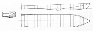 Теоретический чертеж корпуса 7-тонного торпедного катера Сильвиуса Морина