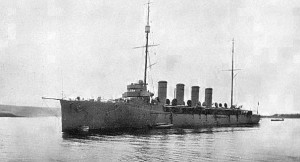 Легкий крейсер SMS «Admiral Spaun» в гавани Триеста (1917)
