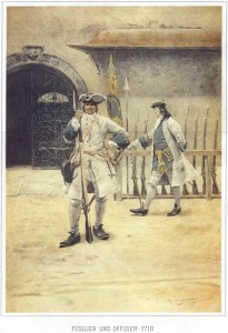 Фузилер и офицер (1710)
