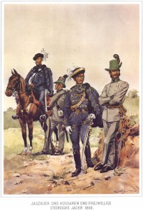 Ясыгер, гусары и доброволец егерь (1859)