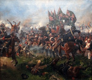 Рихард Кнётель «Сражение при Крефельде». На картине представлена гессен-кассельская пехота во время Семилетней войны.
