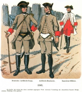 Артиллеристы и инженер-офицер (1762)