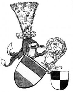 Изображение «Ордена Косы» в средневековом рыцарском гербе 