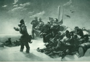 Самая известная картина художника Юлиуса Пайера под названием «Никогда назад!», на которой автор творчески изобразил тяготы, перенесенные во льдах Арктики