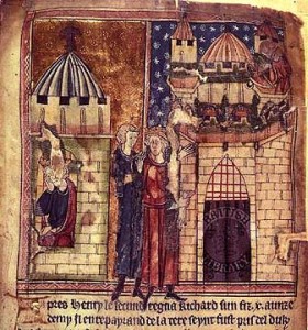 Король Ричард в заключении (слева) и гибель Ричарда у Шалюса (справа)