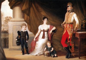 Адам Альберт фон Нейпперг со своей первой супругой Терезией и сыновьями Альфредом и Фердинандом (Йозеф Ланцеделли, 1810 г.)