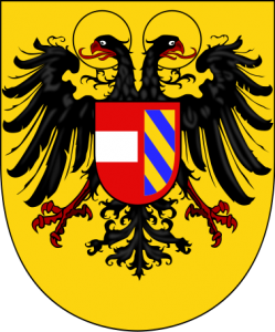 Герб императора Максимилиана I (на груди орла соединены гербы Австрии и Бургундии)