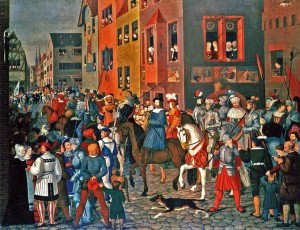 Въезд императора Рудольфа I в Базель в 1273 г. (Франц Пфорр, 1810 г.)
