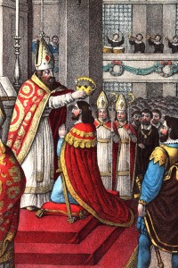 Коронация Рудольфа I Габсбурга королем Германии. (Р. Вайбецалъ, 1832 г.)
