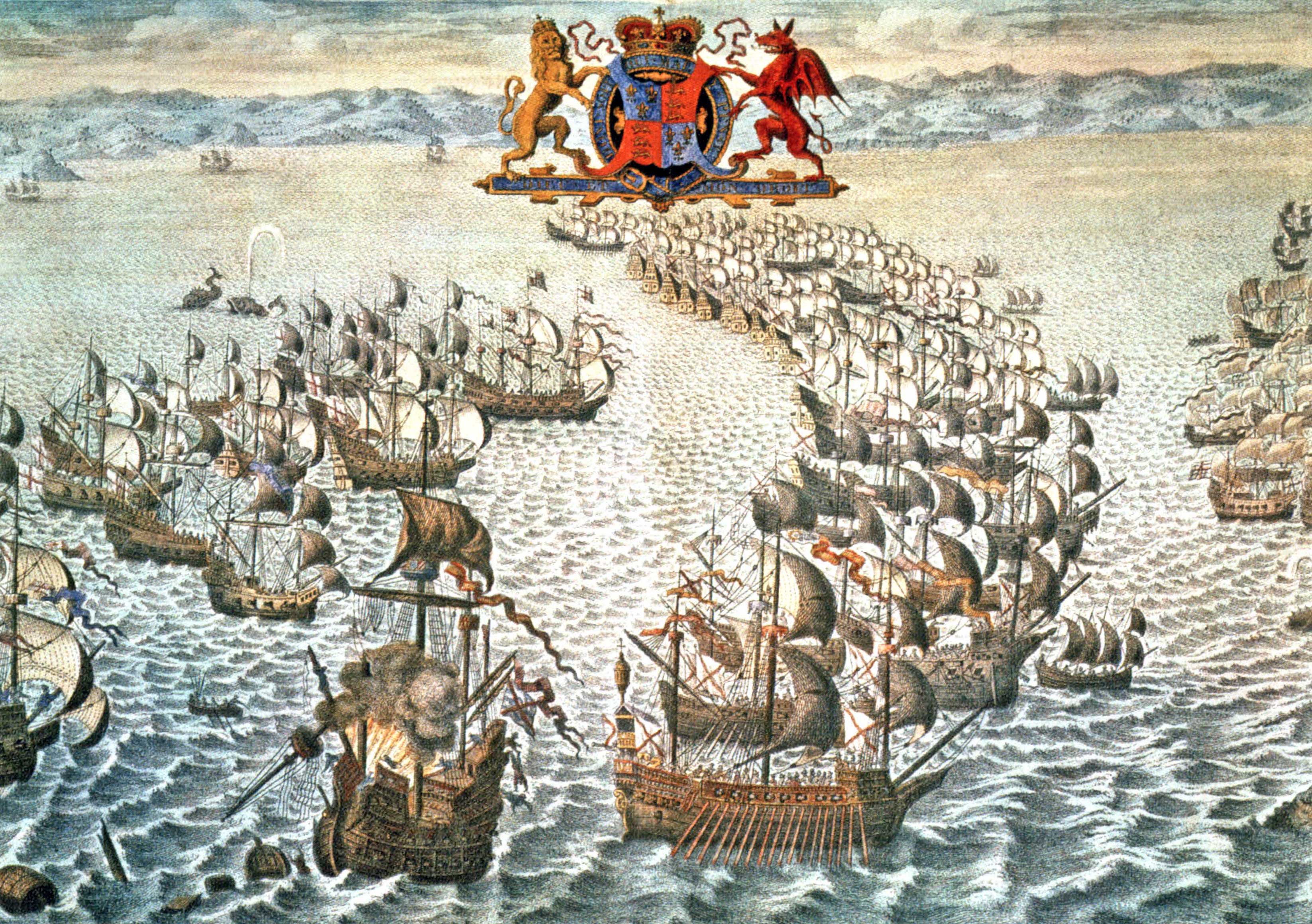 Разгром англией непобедимой армады участники. Великая Армада 1588. Испанская непобедимая Армада 1588. Разгром непобедимой Армады 1588. Великая Армада 1588 год.