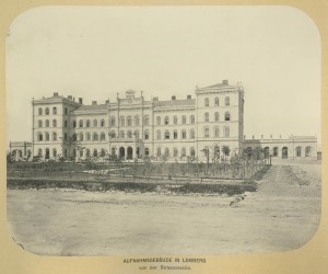Вид на львовский железнодорожный вокзал со стороны города (1868)