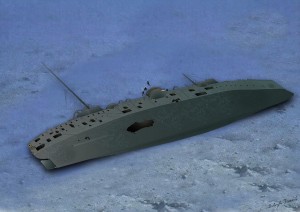 Електронне схематичне зображення затонувшого корпусу крейсера "Кайзер Франц Йосиф І", виконане за результатами його обслідування сучасними дайверами