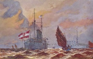 Крейсер "Кайзерін Елізабет" на рейді німецької колонії Ціндао (Китай) напередодні Першої світової війни