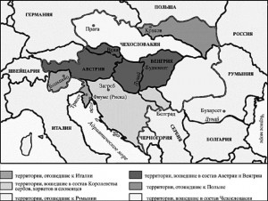 Карта распада Австро‑Венгерской империи после Первой мировой войны