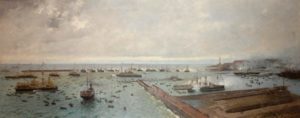 Королівська яхта “Савойя” входить до Генуезького порту. 8 вересня 1892 р. Художник Джузеппе Сачері (Giuseppe Sacheri). Картина експонується у Морському музеї GALATA в Генуї
