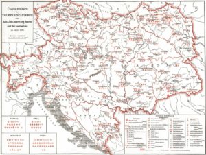 Дислокація частин австро-угорської армії в 1898 році