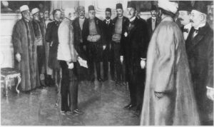 Боснійська делегація висловлює повагу імператору Францу Йосифу I після анексії Боснії. Відень, 1908 рік