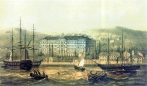 Вид з гавані Фіуме на Школу морських кадетів, 1860 рік