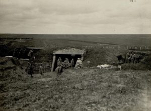 Гармата на позиціяї 35-го ландверного піхотного полку Корпусу Гофмана (1915)