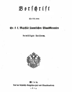 Титульна сторінка цісарського розпорядження 1814 року