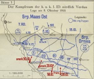 Використання 1-ї піхотної дивізії на північ від Вердена в жовтні 1918 року