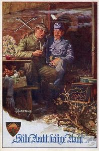 Різдвяна листівка, що символізує фронтове братерство